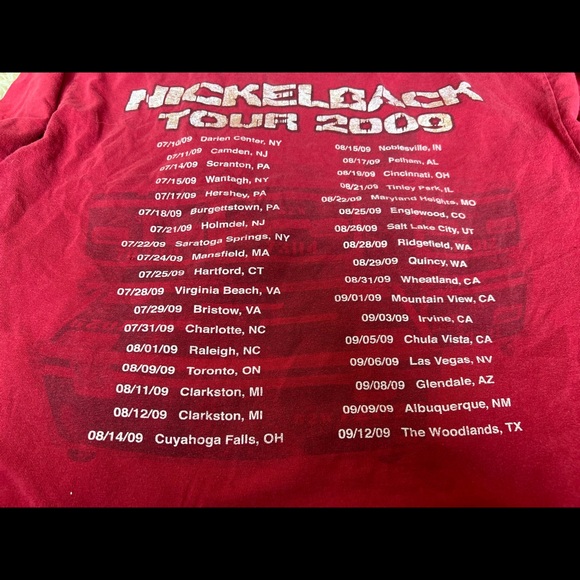 Retro Nickelback 2009 Concert Tour Short Sleeve Tee Shirt - Picture 8 of 10